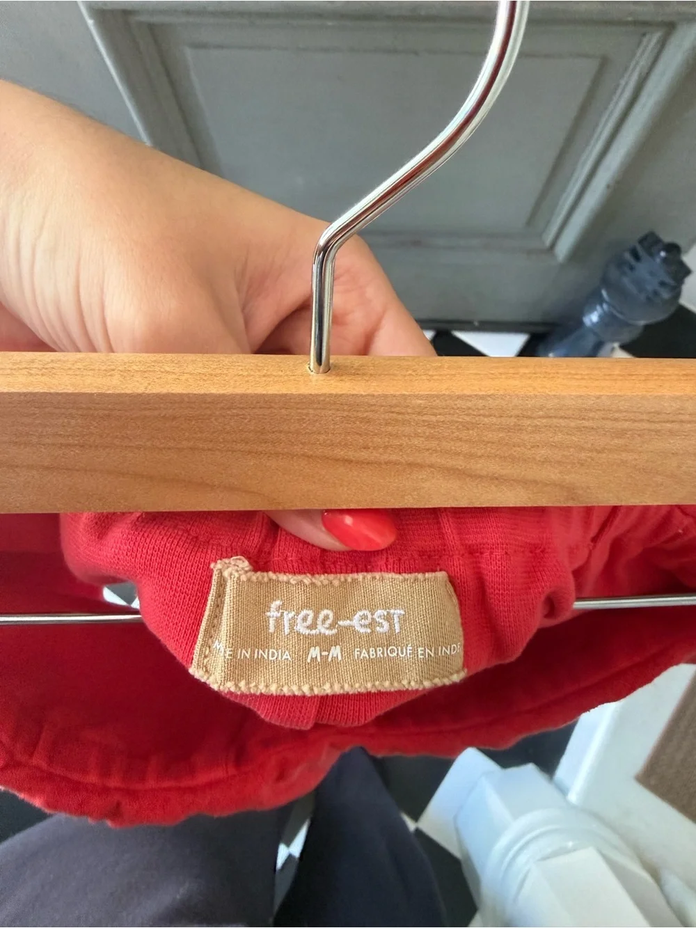 Free People Women's High-Waist Red Linen Skort